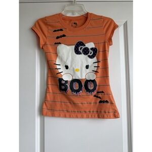 Hello Kitty by Sanrio BOO Halloween Theme Orange T-Shirt Girl L (10/12)